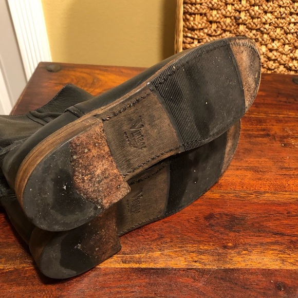 Walk Over Vintage Shoe Womens Boots Leather Pull Mid Calf Western Moto 8.5 - Picture 9 of 11